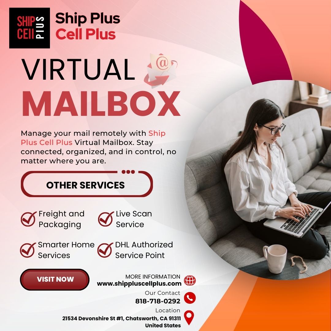 A user managing mail remotely using Ship Plus Cell Plus Virtual Mailbox Service