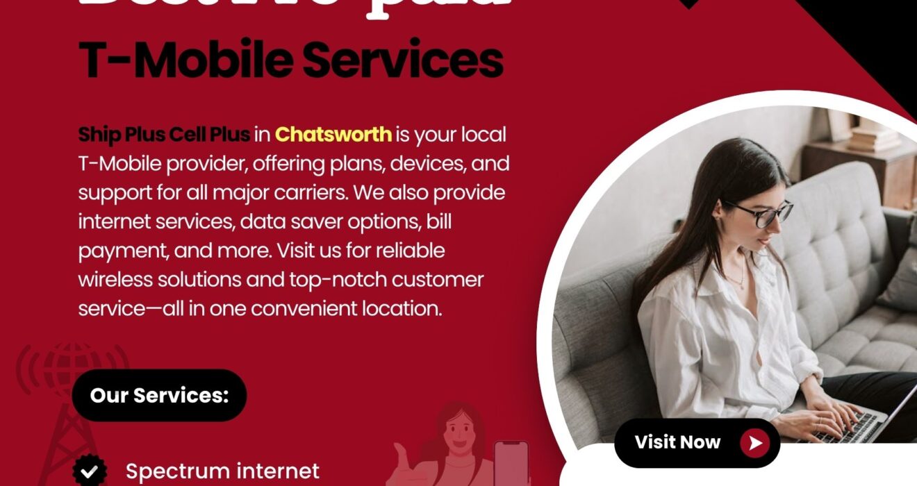 Ship Plus Cell Plus storefront in Chatsworth offering T-Mobile wireless services