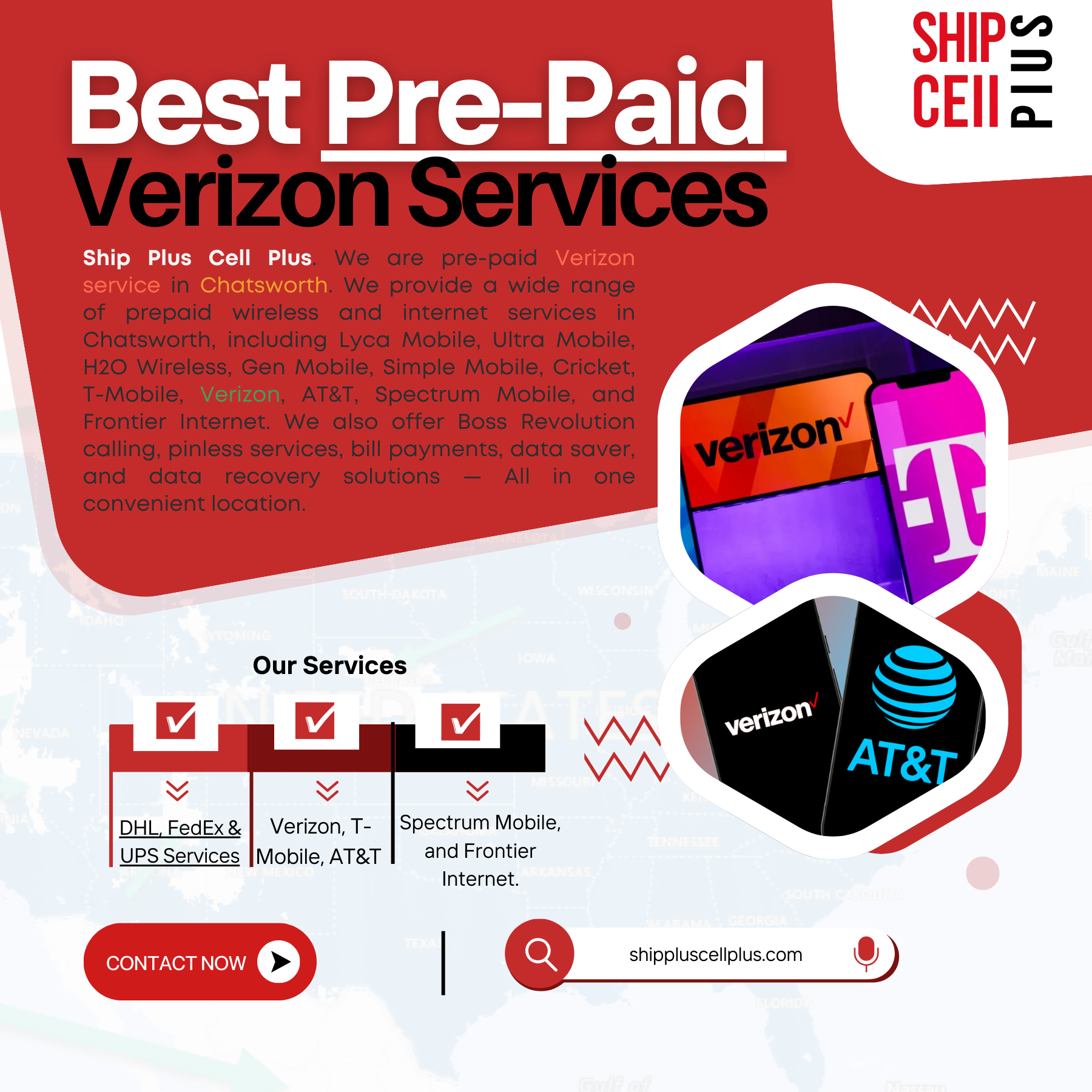 Customer signing up for prepaid Verizon and AT&T mobile plans at Ship Plus Cell Plus Chatsworth.