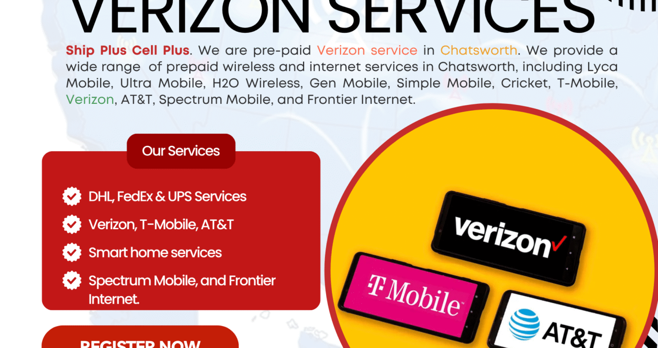 Affordable prepaid Verizon plans available at Ship Plus Cell Plus in Chatsworth, CA.
