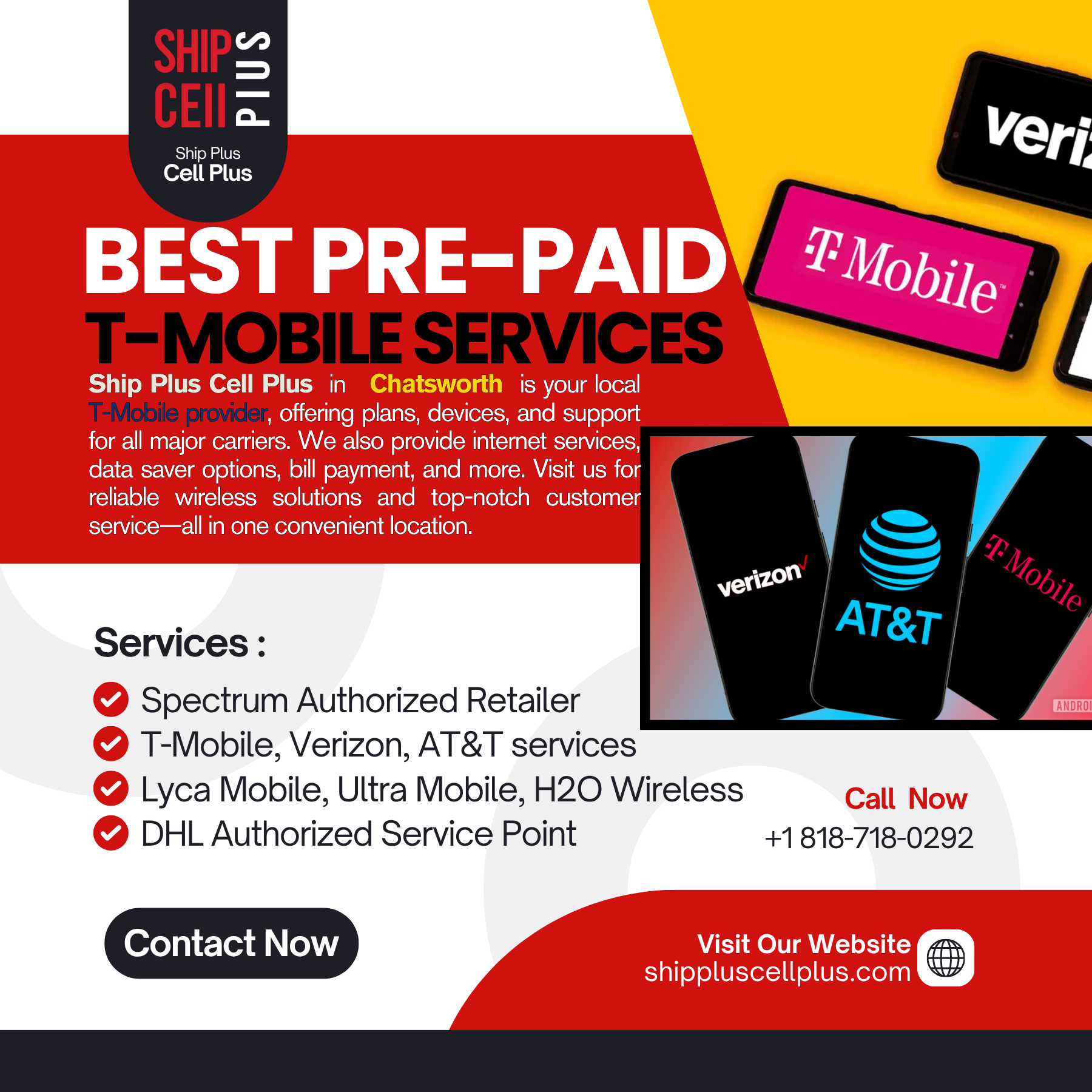 Local T-Mobile provider in Chatsworth offering wireless plans and internet services