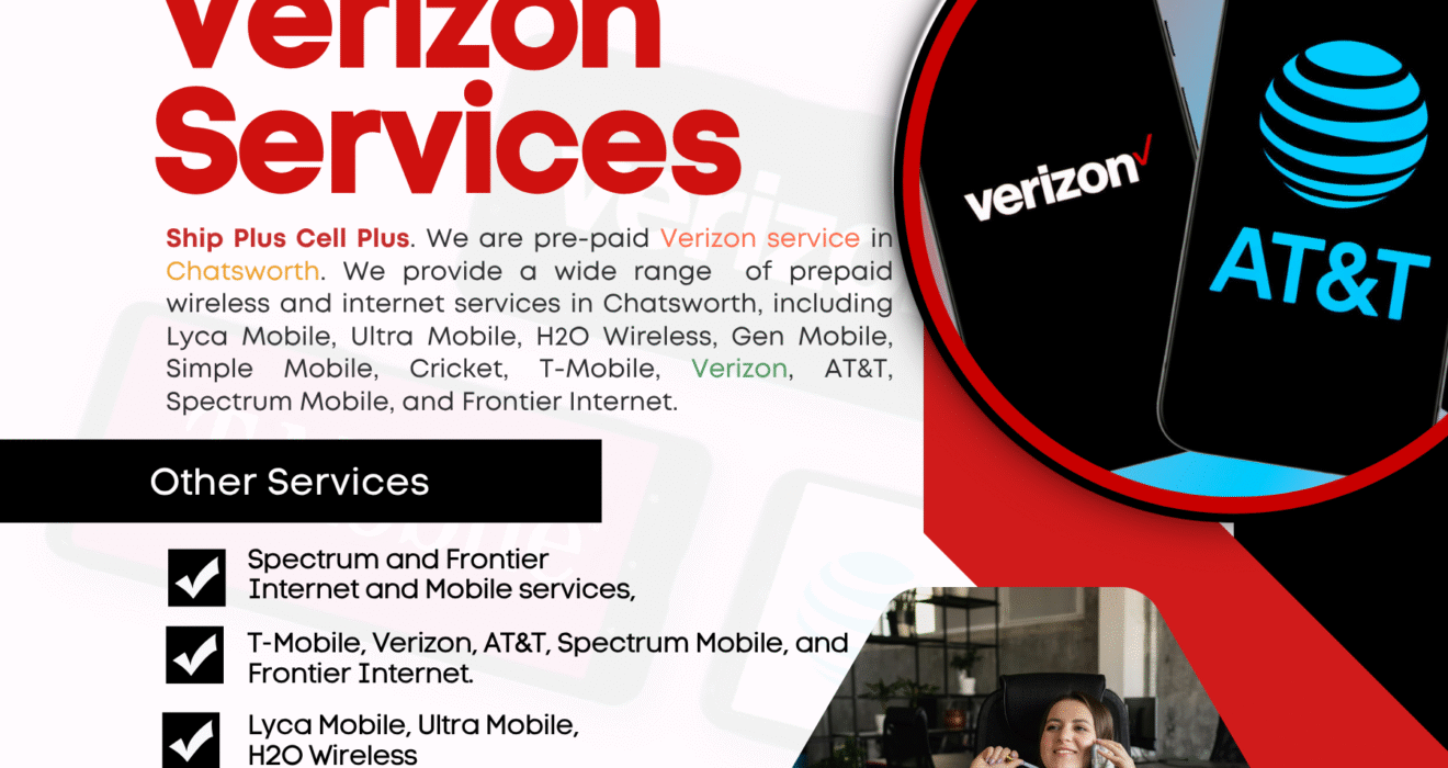 Customer activating a prepaid Verizon phone plan at Ship Plus Cell Plus in Chatsworth, California