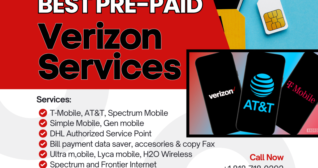 Customer setting up prepaid Verizon plan at Ship Plus Cell Plus Chatsworth