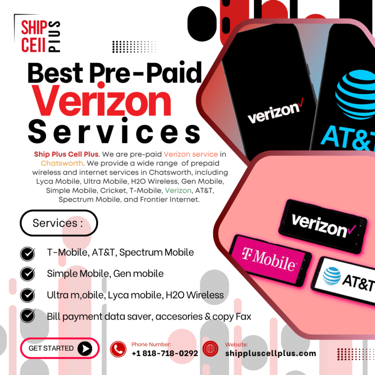 Customer getting Verizon prepaid setup at Ship Plus Cell Plus in Chatsworth, California